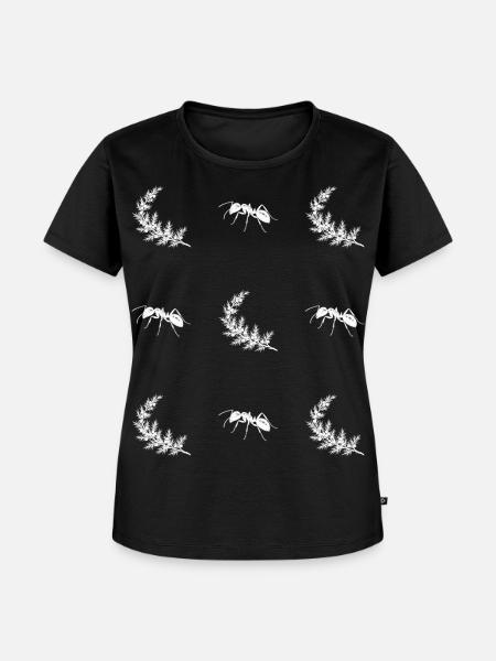 Wacholder & Ameise - Botanik - Frauen Premium Bio T-Shirt - Schwarz