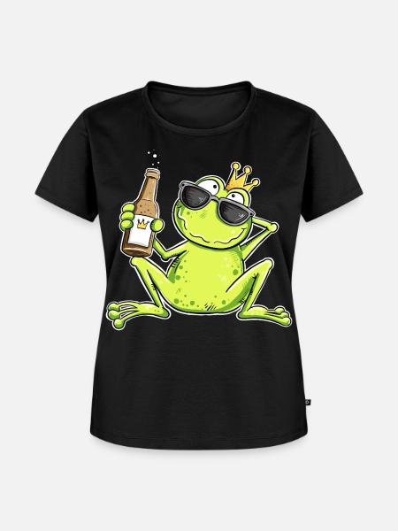 Lustiger Frosch Junggeselle | Single Geschenk - Frauen Premium Bio T-Shirt - Schwarz