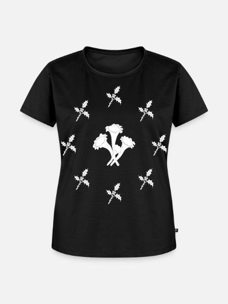 Pilze & Stechpalme - Botanische Kunst - Frauen Premium Bio T-Shirt - Schwarz