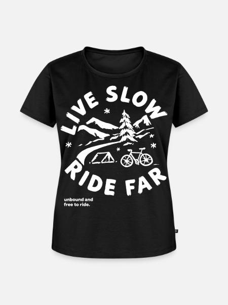 Live slow - Frauen Premium Bio T-Shirt - Schwarz