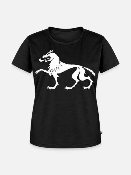 Mittelalterlicher Weißer Wolf - Frauen Premium Bio T-Shirt - Schwarz