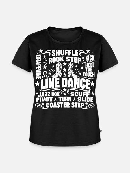 Line Dance Schritte Country Western - Frauen Premium Bio T-Shirt - Schwarz