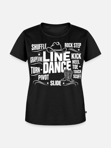 Line Dance Schritte Country Western - Frauen Premium Bio T-Shirt - Schwarz