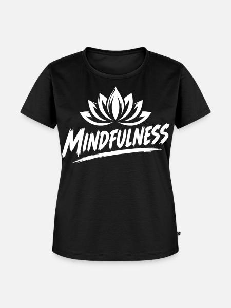 Mindfulness Achtsamkeit Lotusblumen Meditation - Frauen Premium Bio T-Shirt - Schwarz