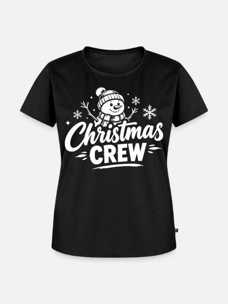 Christmas Crew Schneemann - Frauen Premium Bio T-Shirt - Schwarz