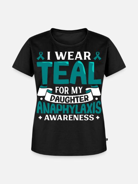Anaphylaxie Tochter - Ich trag Türkis - Frauen Premium Bio T-Shirt - Schwarz