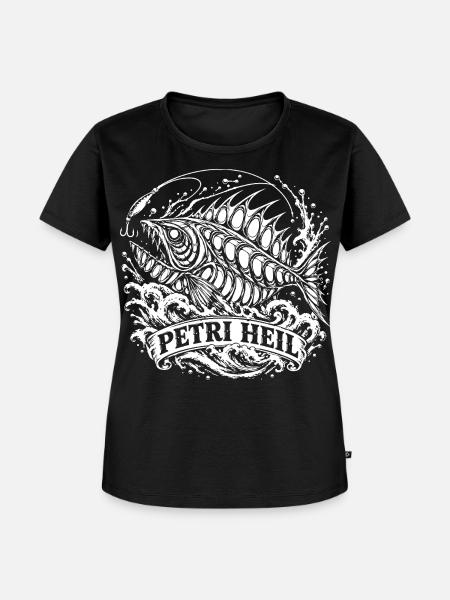 Petri Heil. Monsterfisch aus der Tiefsee. - Frauen Premium Bio T-Shirt - Schwarz
