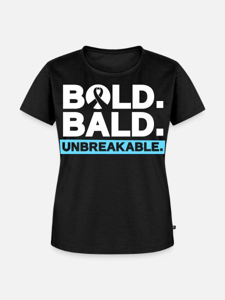 Glatze mit Mut - Unzerbrechlich stark - Frauen Premium Bio T-Shirt - Schwarz