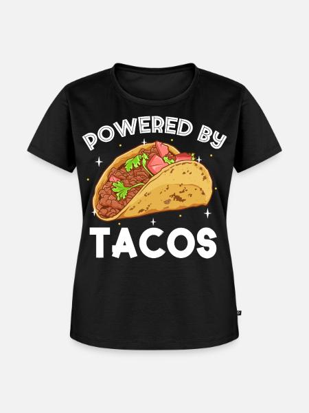 Powered by Tacos - Frauen Premium Bio T-Shirt - Schwarz