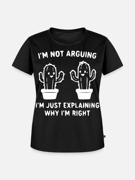 Kaktus Streit Dialog Shirt - Frauen Premium Bio T-Shirt - Schwarz