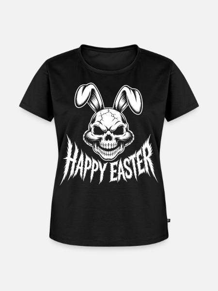 Oster Schädel Hase Gothic - Frauen Premium Bio T-Shirt - Schwarz