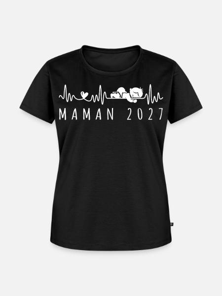 Future Maman 2027 Annonce Grossesse - Frauen Premium Bio T-Shirt - Schwarz