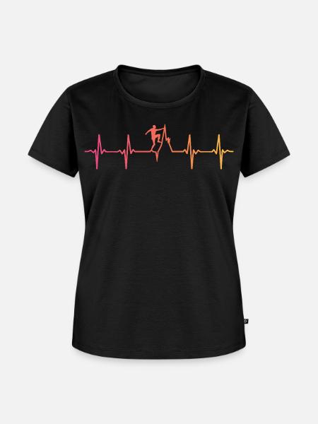 Klettern Herzschlag Climbing - Frauen Premium Bio T-Shirt - Schwarz