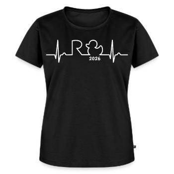Rente 2026 Eine Legende geht in Rente - Herzkurve - Frauen Premium Bio T-Shirt - Schwarz - Vorne - Selfina (174cm)
