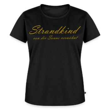 Strandkind von der Sonne verwöhnt - Frauen Premium Bio T-Shirt - Schwarz - Vorne - Selfina (174cm)