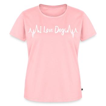 Ich liebe Hunde Herzschlag - Frauen Premium Bio T-Shirt - Rosa - Vorne - AI Model Female 172 dark (172cm)
