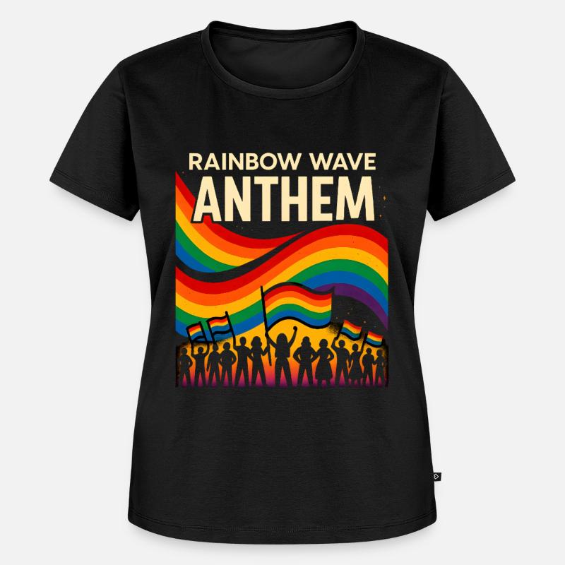 Rainbow Wave Anthem - Women's Premium Organic T-shirt - black