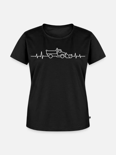 Winterdienst Herzschlag EKG - Frauen Premium Bio T-Shirt - Schwarz