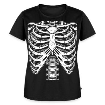 Menschlicher Torso Skelett Anatomie Halloween - Frauen Premium Bio T-Shirt - Schwarz - Vorne - Selfina (174cm)
