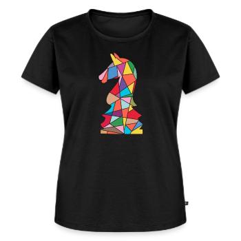 Schachspieler Schachfigur Mädchen Jungen Schach - Frauen Premium Bio T-Shirt - Schwarz - Vorne - Selfina (174cm)