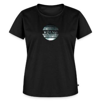 Cologne logo with platinum blue disco ball - Women's Premium Organic T-shirt - black - Front - Selfina (174cm)