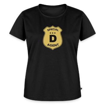 Specia Agent D - Frauen Premium Bio T-Shirt - Schwarz - Vorne - Selfina (174cm)