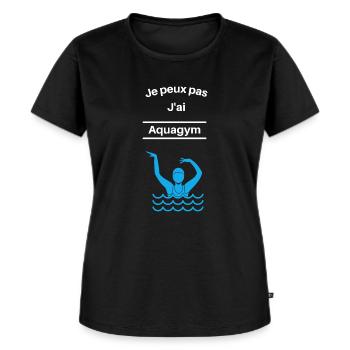 Je peux pas j ai acquagym - T-shirt Premium bio Femme - noir - Devant - Selfina (174cm)