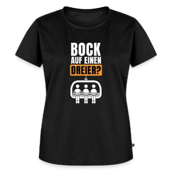Bock auf einen Dreier Lift Apres Ski lustig Design - Frauen Premium Bio T-Shirt - Schwarz - Vorne - Selfina (174cm)