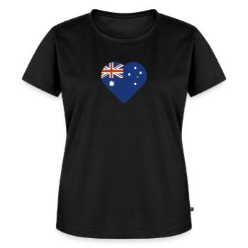 Australia heart flag - Women's Premium Organic T-shirt - black - Front - Selfina (174cm)