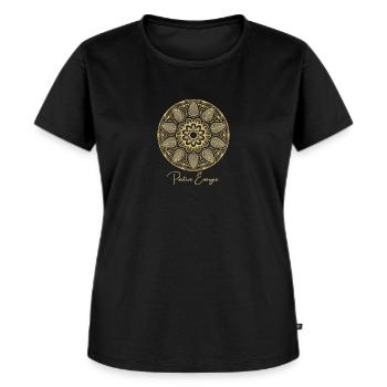 Spirituality, Mantra, Positive Energy - Women's Premium Organic T-shirt - black - Front - Selfina (174cm)