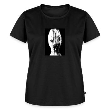 Cri blanc - T-shirt Premium bio Femme - noir - Devant - Selfina (174cm)