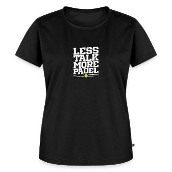 Weniger Reden Mehr Padel Tennis Lustige Geschenke - Frauen Premium Bio T-Shirt - Schwarz - Vorne - Selfina (174cm)