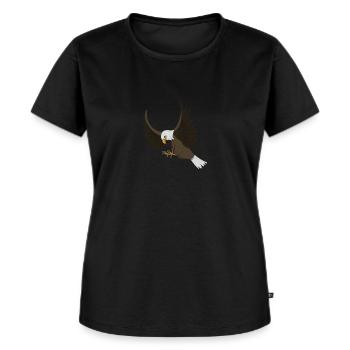Greifvogel Weißkopfseeadler Angriff - Frauen Premium Bio T-Shirt - Schwarz - Vorne - Selfina (174cm)