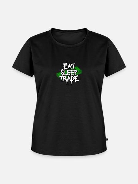 ESSEN. SCHLAFEN. HANDEL. - Frauen Premium Bio T-Shirt - Schwarz