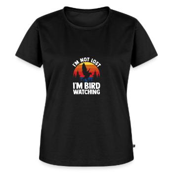 Bird Watching Birders I'm Not Lost I'm Bird - Frauen Premium Bio T-Shirt - Schwarz - Vorne - Selfina (174cm)