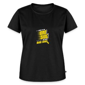 Humor Dad Joke Loading Please Wait Daddy Fathers - Frauen Premium Bio T-Shirt - Schwarz - Vorne - Selfina (174cm)