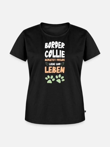 Border Collie Lebensfreude - Frauen Premium Bio T-Shirt - Schwarz