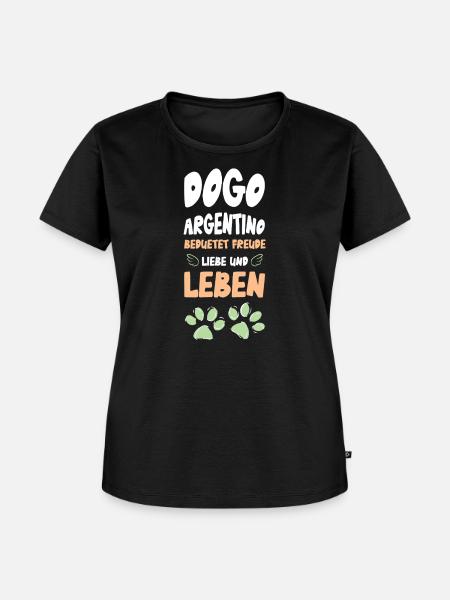 Dogo Argentino Lebensfreude - Frauen Premium Bio T-Shirt - Schwarz