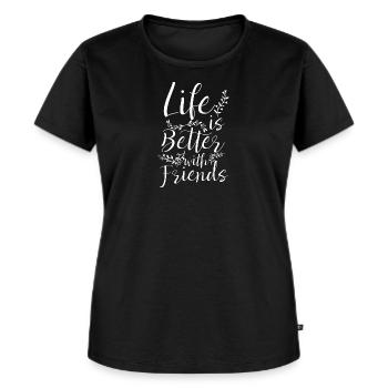 La vie est meilleure avec des amis BFF Meilleurs amis - T-shirt Premium bio Femme - noir - Devant - Selfina (174cm)