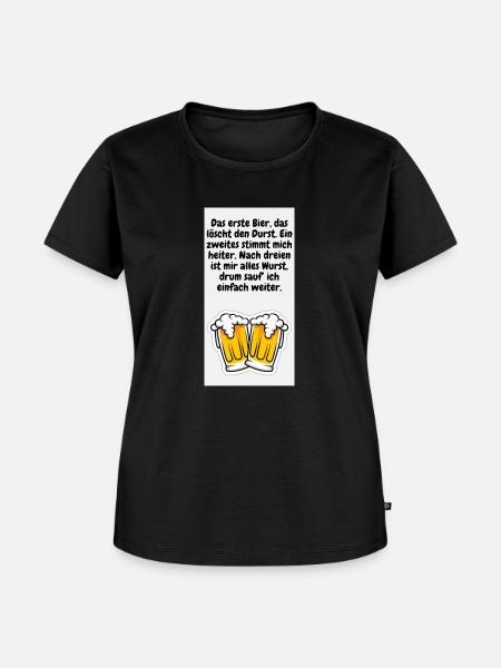 Bier Aufdruck - Frauen Premium Bio T-Shirt - Schwarz