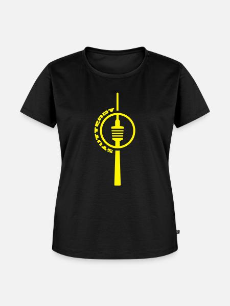stuttgart fernsehturm kreis - Frauen Premium Bio T-Shirt - Schwarz