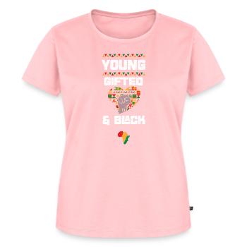 Jeunes surdoués et noirs - T-shirt Premium bio Femme - rose - Devant - AI Model Female 172 dark (172cm)