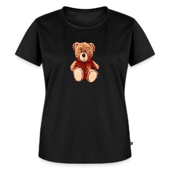 Teddybär braun - Frauen Premium Bio T-Shirt - Schwarz - Vorne - Selfina (174cm)