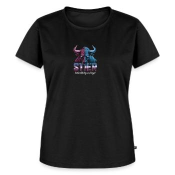 Signe du zodiaque Taureau - T-shirt Premium bio Femme - noir - Devant - Selfina (174cm)