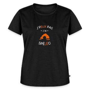 J'peux pas j'ai Spéléo - T-shirt Premium bio Femme - noir - Devant - Selfina (174cm)