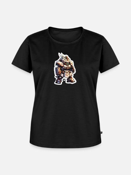 Chibi Bot - Frauen Premium Bio T-Shirt - Schwarz