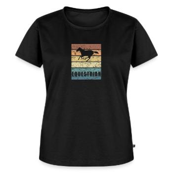 Cheval Équestre Cheval Crunge Cheval Race Équitation - T-shirt Premium bio Femme - noir - Devant - Selfina (174cm)