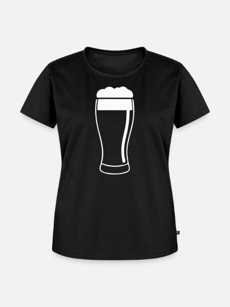 Bierglas mit Schaum - Frauen Premium Bio T-Shirt - Schwarz