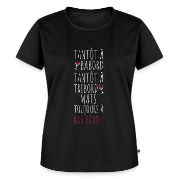 Humour Marin Alcool Apéro - T-shirt Premium bio Femme - noir - Devant - Selfina (174cm)