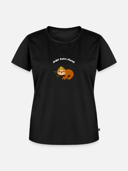 Jeder kann etwas Faultier - Frauen Premium Bio T-Shirt - Schwarz